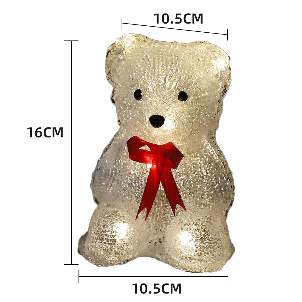 Acryl Eisbär - Höhe 16 cm - mit/ohne rote Schleife -