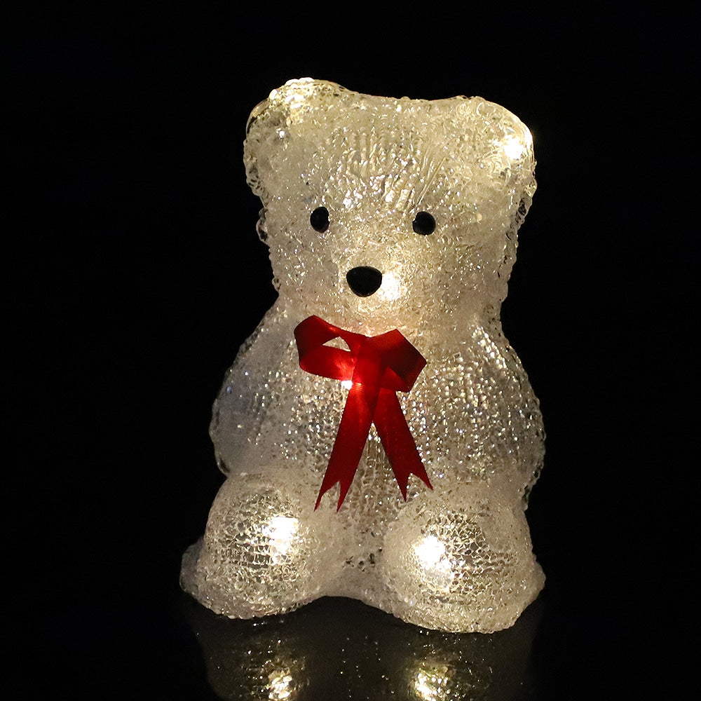 Acryl Eisbär - Höhe 16 cm - mit/ohne rote Schleife -