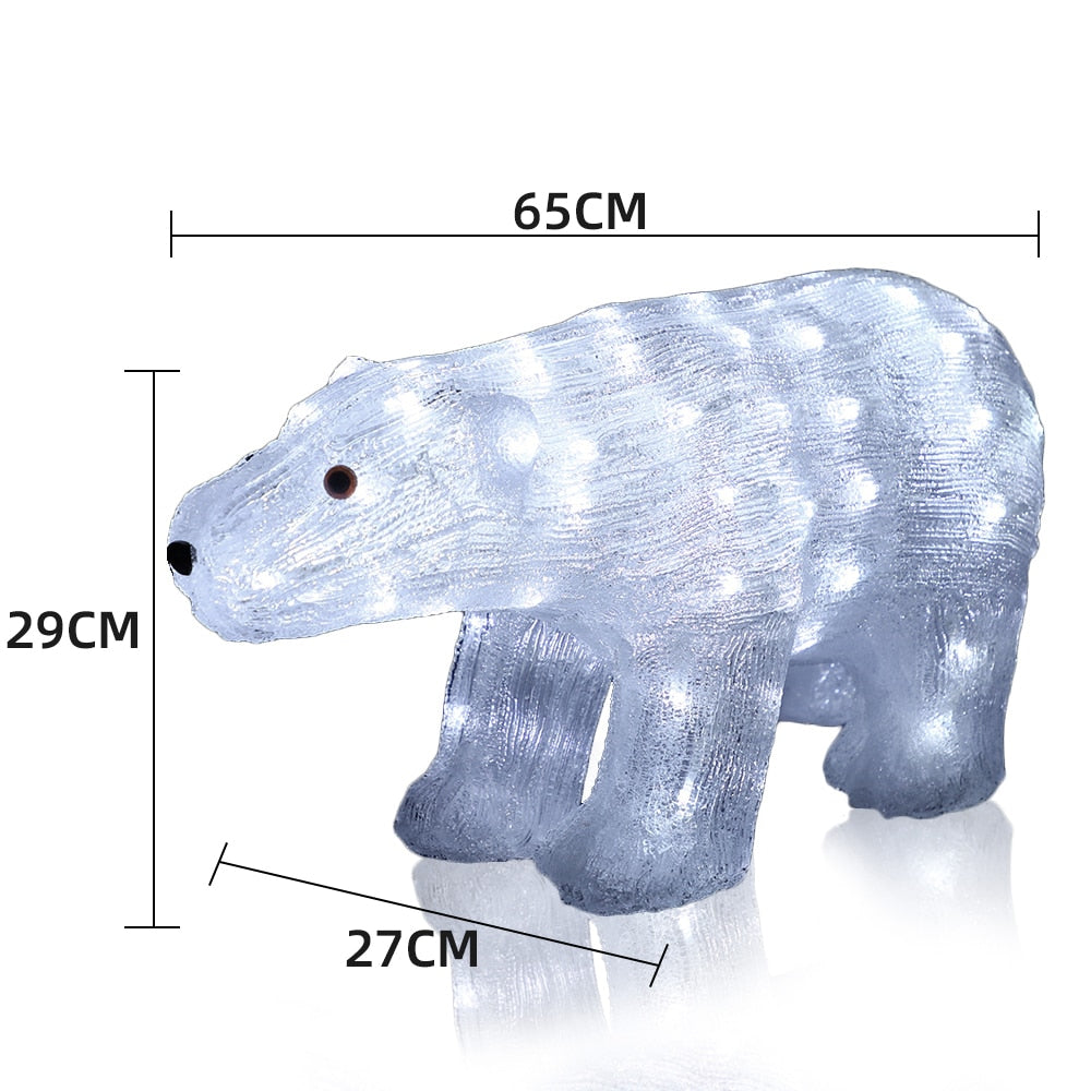 Acryl Eisbär - Höhe 29 cm mit LED-Lichtern -