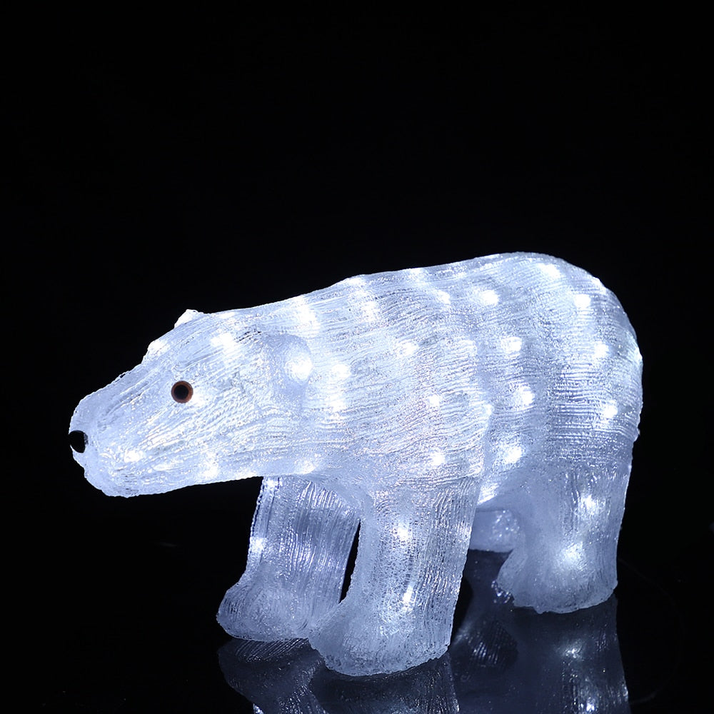 Acryl Eisbär - Höhe 29 cm mit LED-Lichtern -