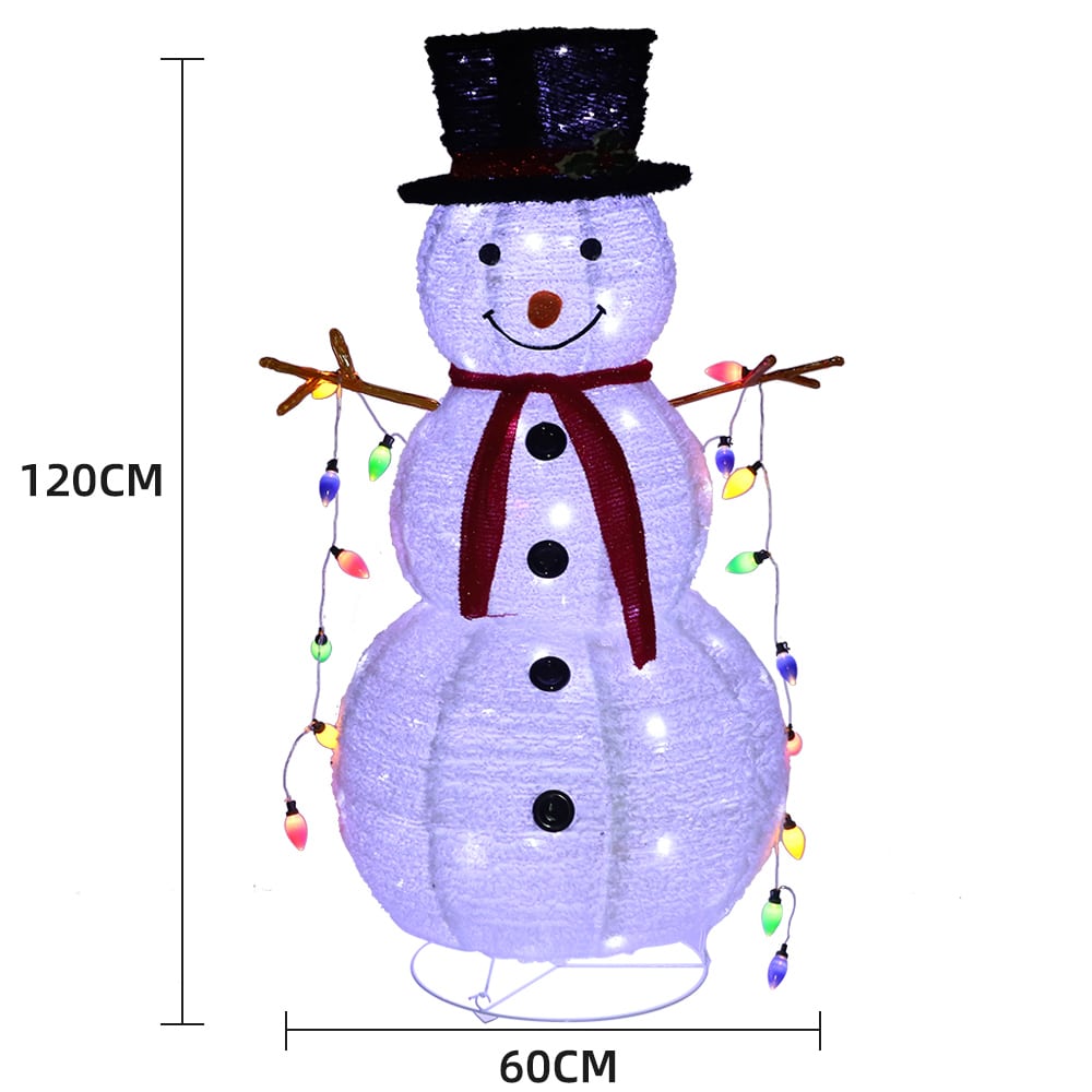 Schneemann Höhe 120 cm - LED - Klappbar -