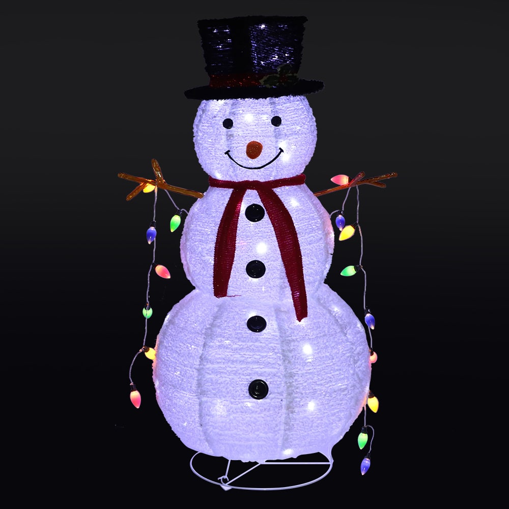 Schneemann Höhe 120 cm - LED - Klappbar -