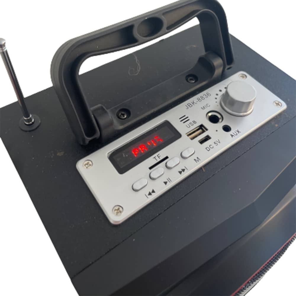 Bluetooth-Lautsprecher (wiederaufladbar) mit Disco-Licht und USB-Anschluss