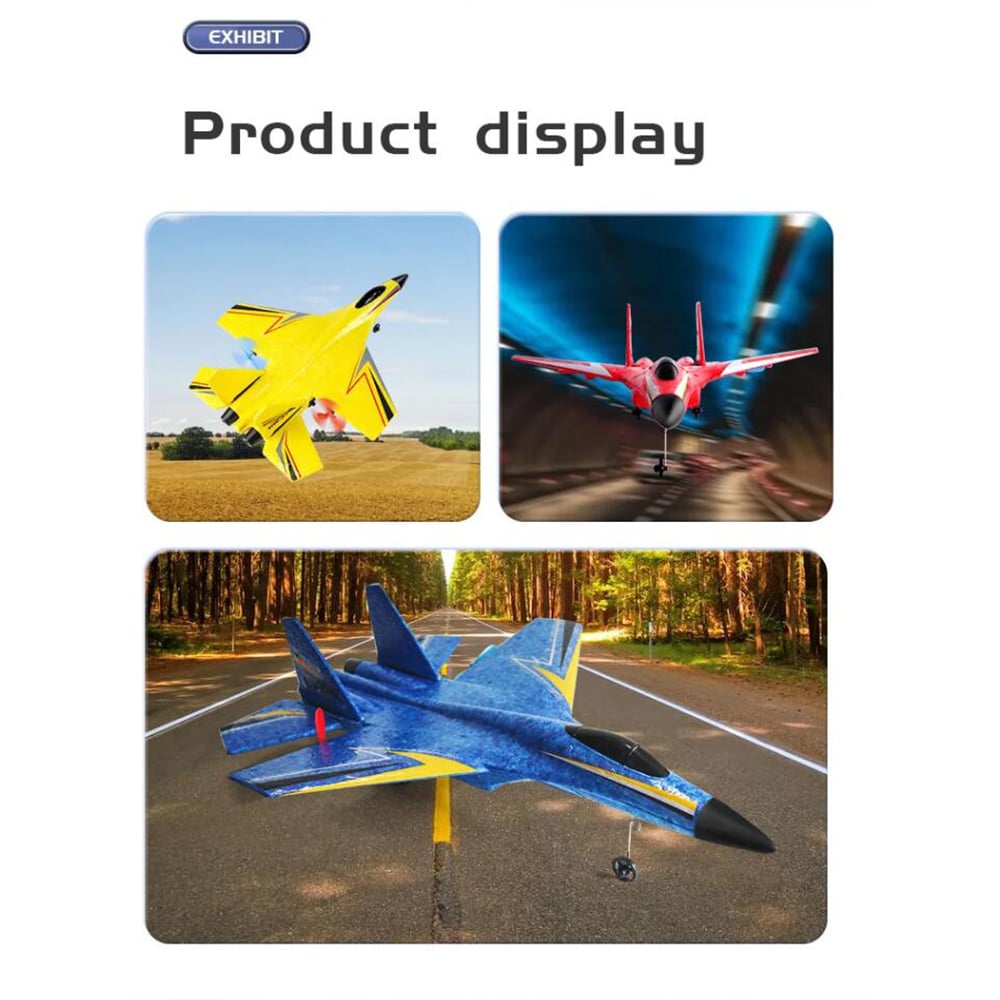 Ferngesteuertes Flugzeug/Drone mit Gyroskop – Modell HW33 – Blau oder Rot