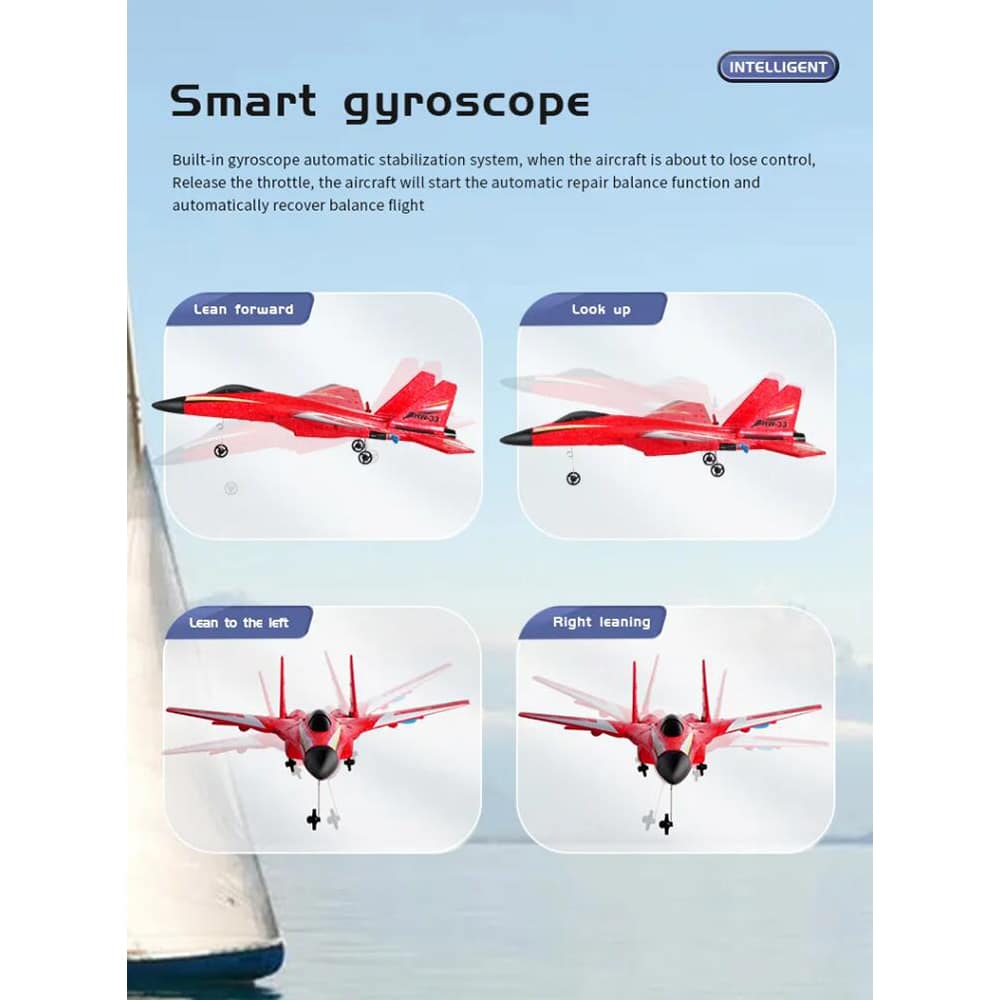 Ferngesteuertes Flugzeug/Drone mit Gyroskop – Modell HW33 – Blau oder Rot