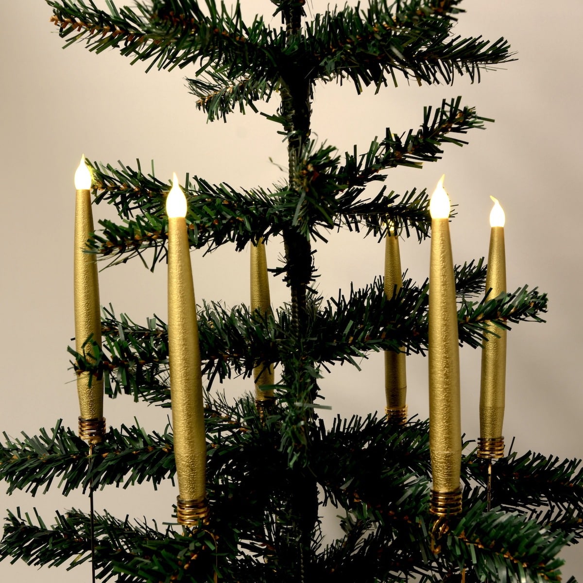 Weihnachtsbaumbeleuchtung LED 10 Stk. Kabellos inkl. Fernbedienung &amp; Klemmen - passend für die meisten Kerzenhalter