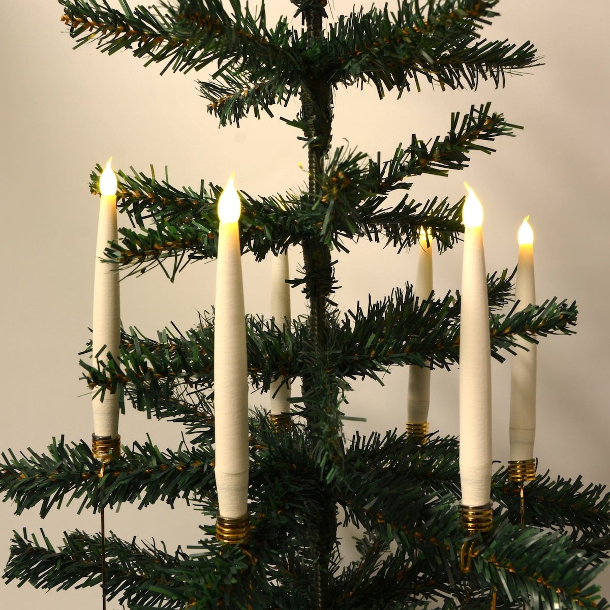 Weihnachtsbaumbeleuchtung LED 10 Stk. Kabellos inkl. Fernbedienung &amp; Klemmen - passend für die meisten Kerzenhalter
