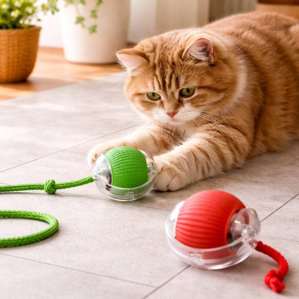 Smarte interaktive Katzenball mit Schnur