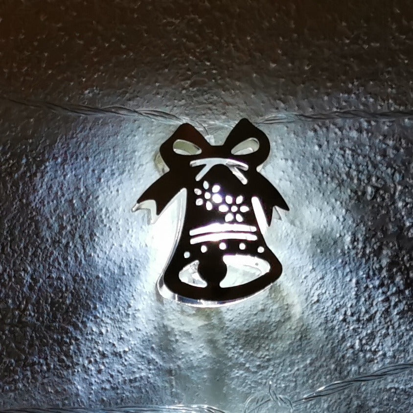 LED Lichter-Kette mit Glocken-Motiv Gold 20 Stück (3,5 Meter)