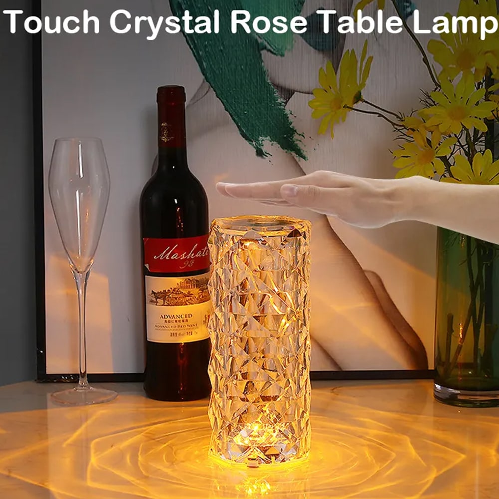 Kristall-Tischlampe mit Touch-Funktion