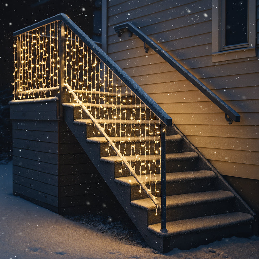 Lichterkette mit Eiszapfen 95 LED 3 Meter, warmweiß