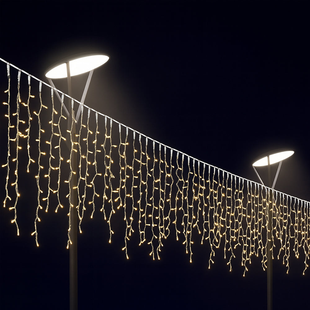 Lichterkette mit Eiszapfen 95 LED 3 Meter, warmweiß