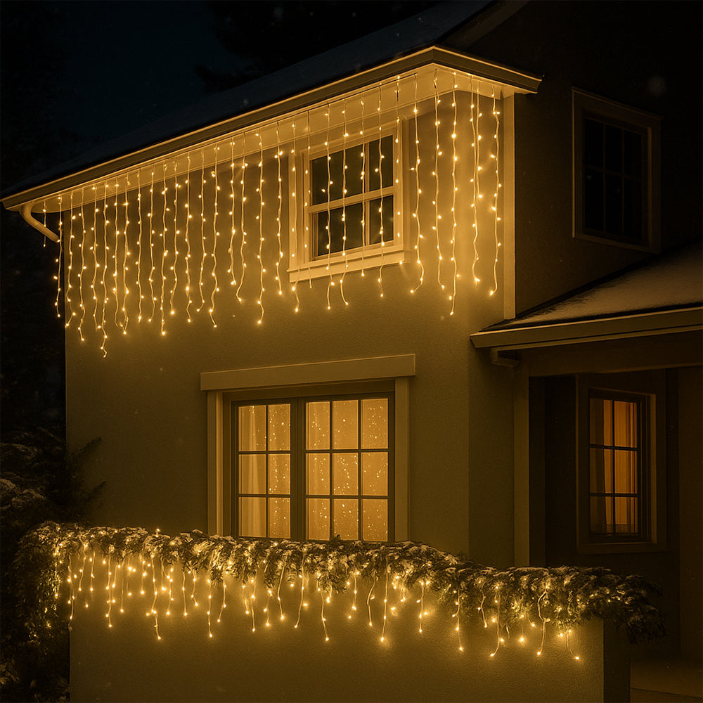 Lichterkette mit Eiszapfen 95 LED 3 Meter, warmweiß