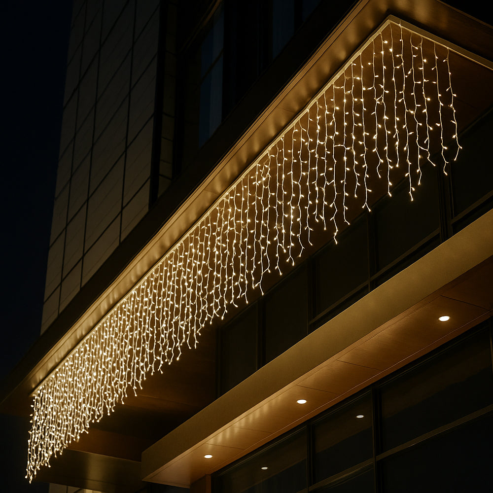 Lichterkette mit Eiszapfen 95 LED 3 Meter, warmweiß