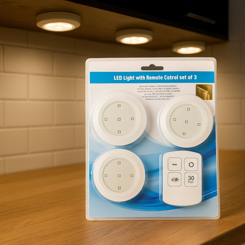 LED Spot (rund) 3 Stk. inkl. Fernbedienung