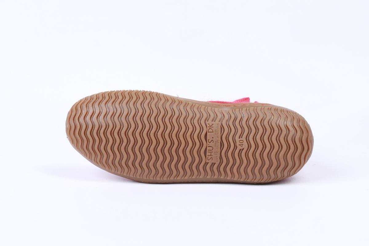 Wollstiefel (100% reine Wolle) - Modell Rot mit Gummisohle