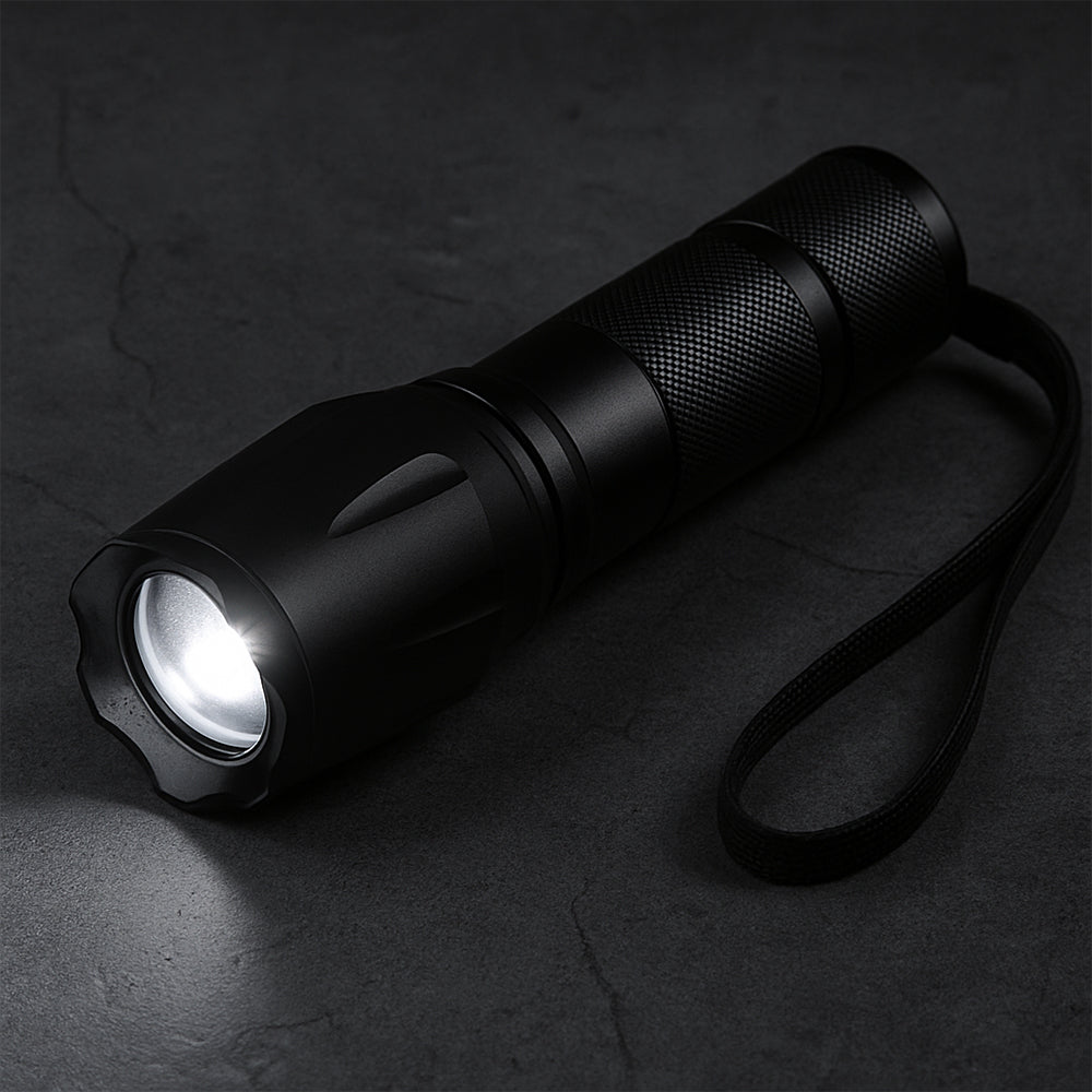 Taclight LED Zoom-Taschenlampe (wasserdicht und stoßfest) m/5 Funktionen