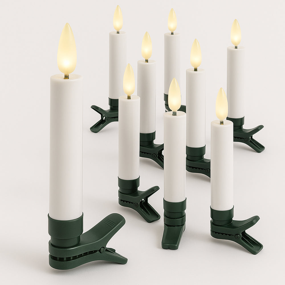 Drahtlose LED-Christbaumkerzen mit Fernbedienung – 10, 20 oder 30 Stück.