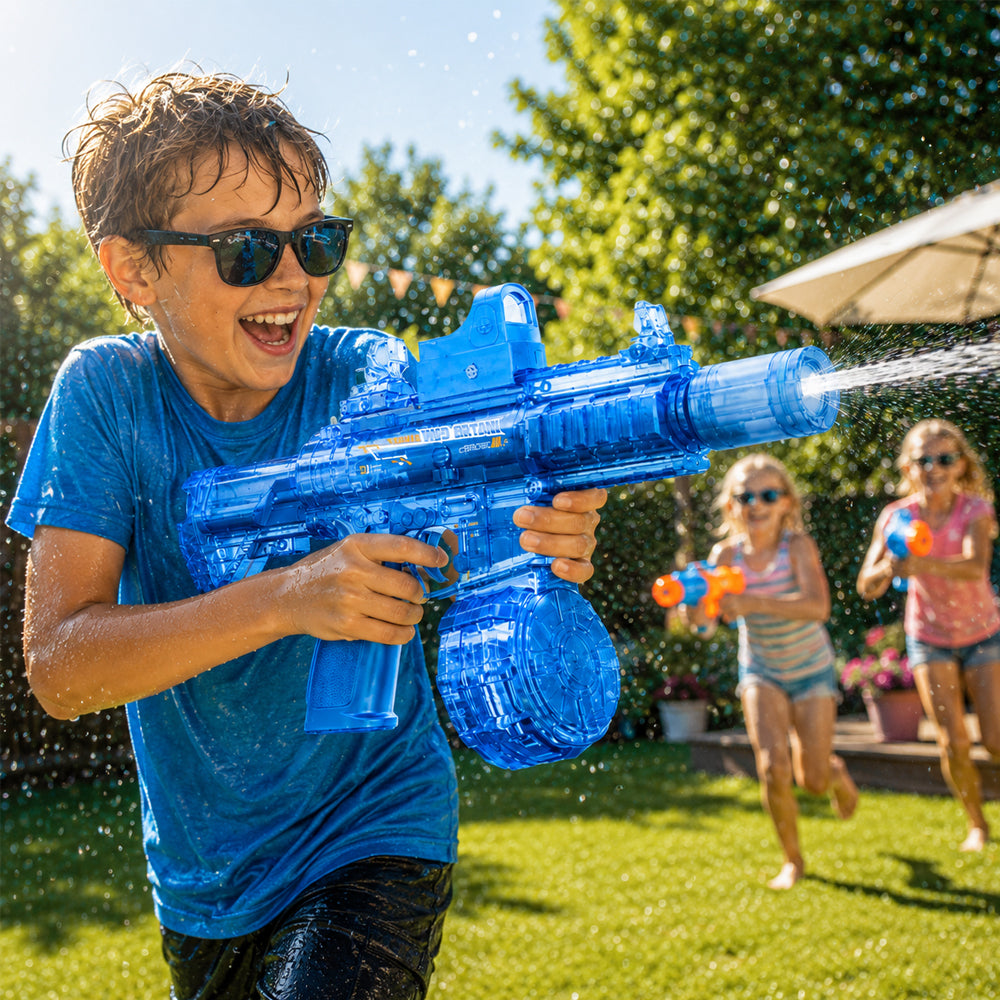 Elektrische Wasserpistole M146 – Modell Blau mit Licht und kraftvollem Strahl