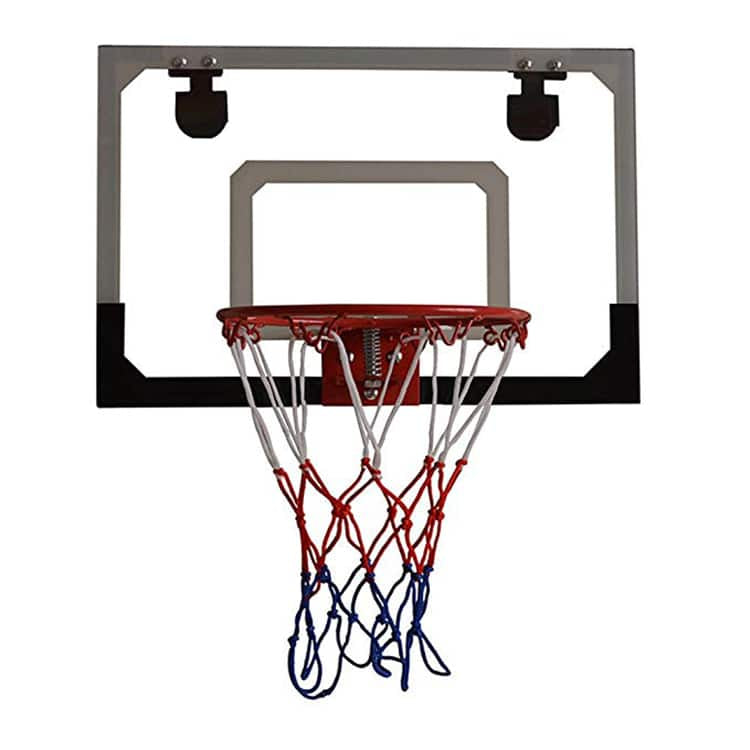 Mini-Basketballkorb an Platte mit Ball und Pumpe