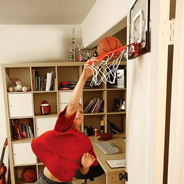 Mini-Basketballkorb an Platte mit Ball und Pumpe