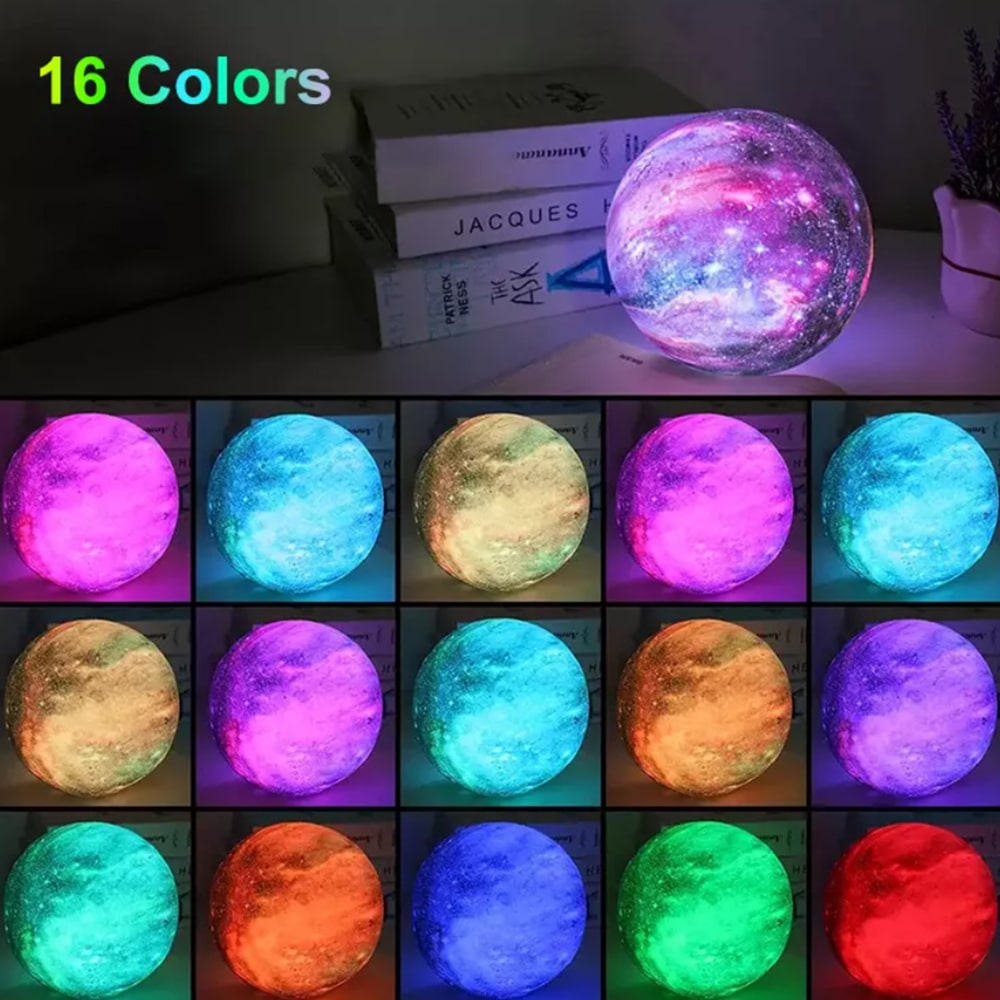 Mondlampe -16 Farben - LED - mit Touch-Funktion und Fernbedienung