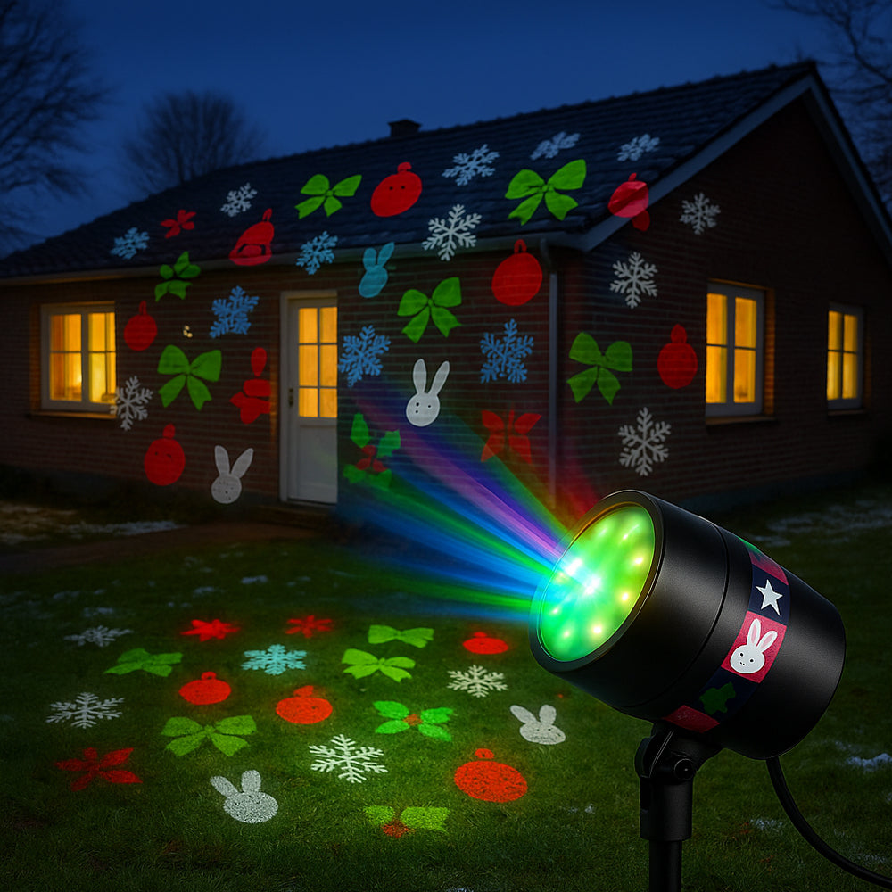 LED Magic Light Projektor – mit 12 beweglichen Lichtmotiven