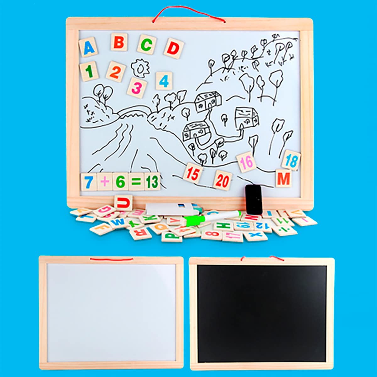 Zeichenbrett - magnetisches Whiteboard und Kreidetafel