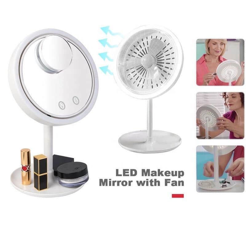 Schminkspiegel mit LED-Licht und Ventilator