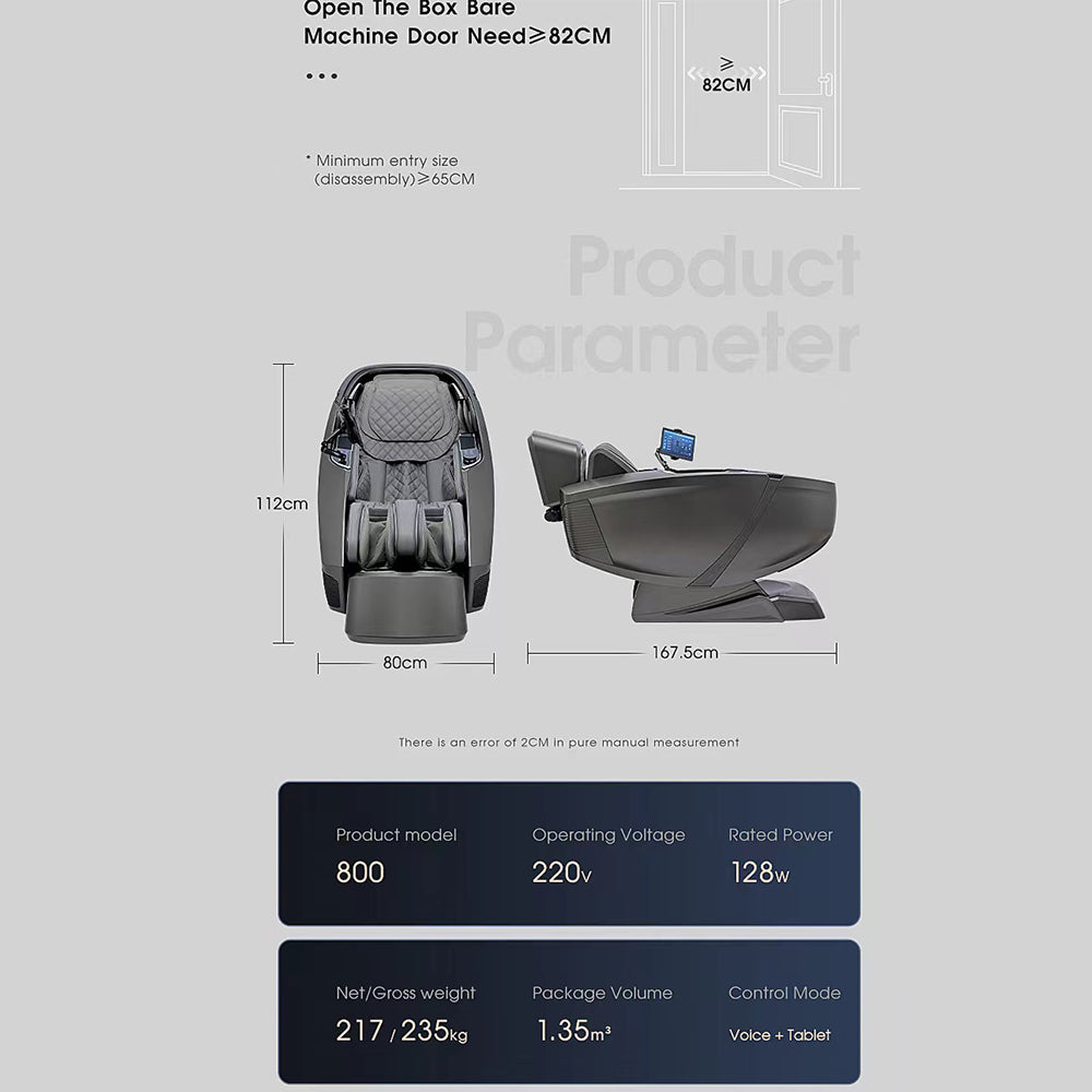 Massagesessel 4D, Lux Pro Edition mit SL-Technologie, KI-Steuerung und Wärme – Modell 988F6