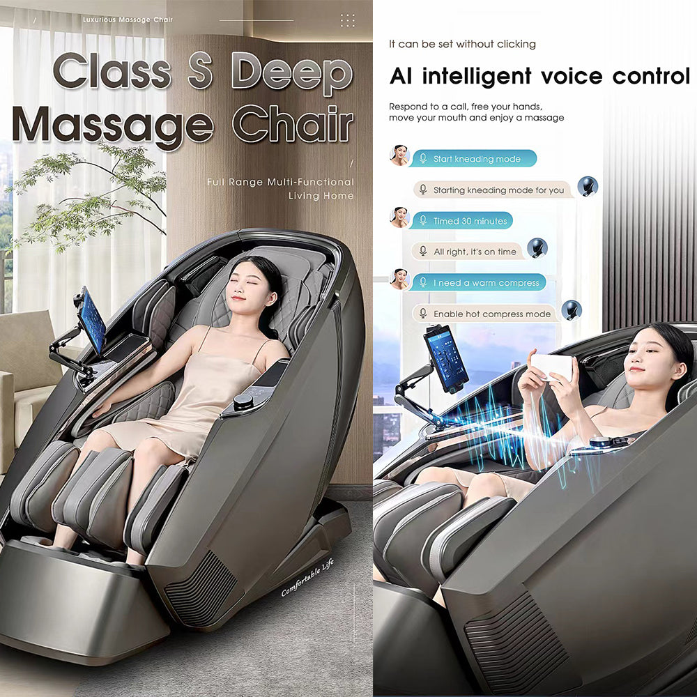 Massagesessel 4D Lux Pro Edition mit SL-Schiene, KI-Steuerung und Wärme