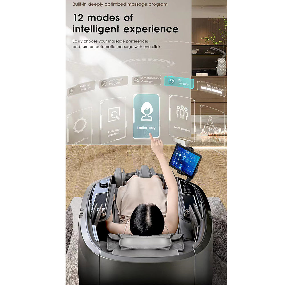 Massagesessel 4D Lux Pro Edition mit SL-Schiene, KI-Steuerung und Wärme