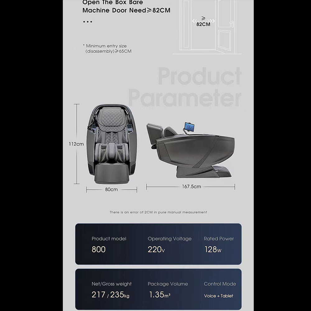 Massagesessel 4D Lux Pro Edition mit SL-Schiene, KI-Steuerung und Wärme