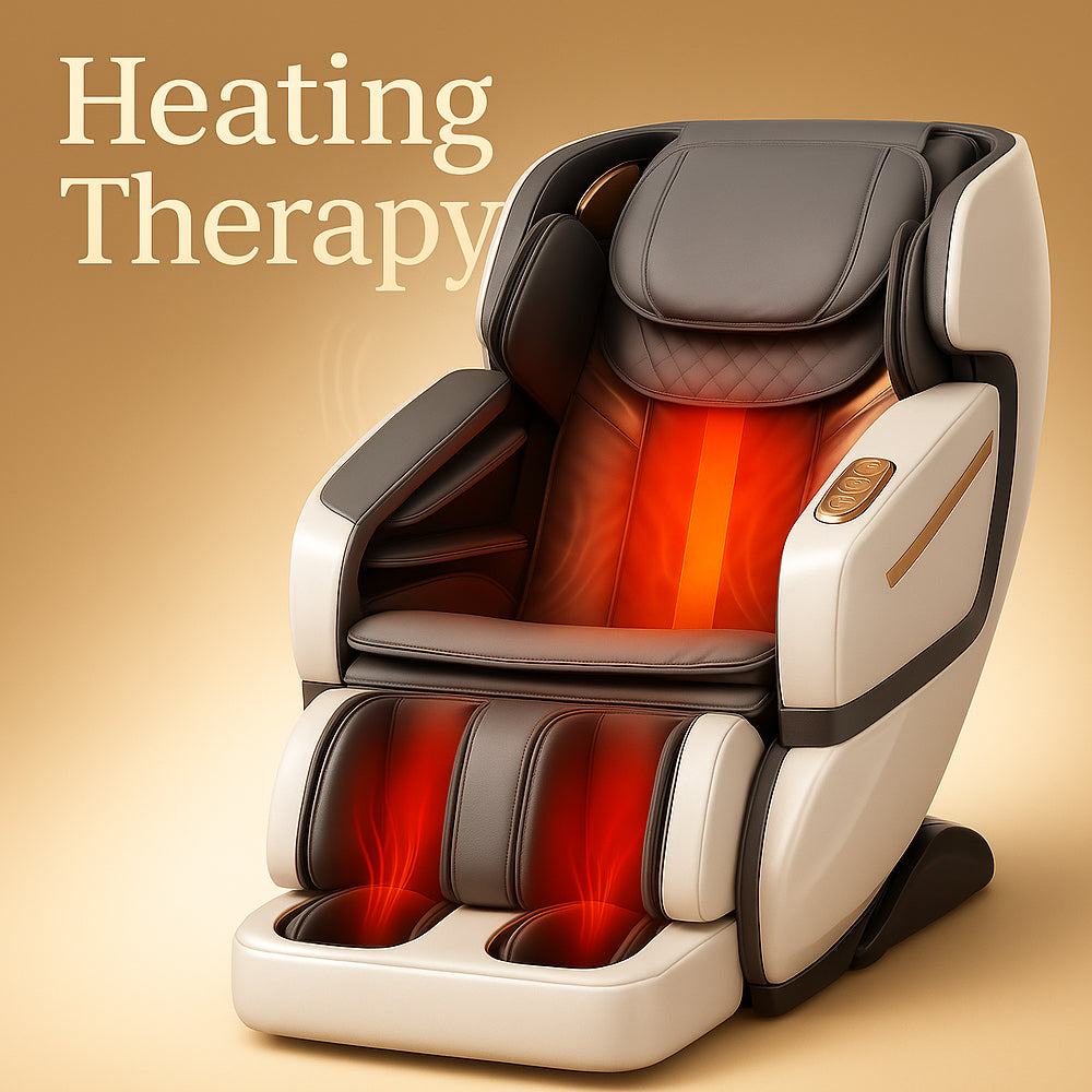 Massagesessel 4D Luxus Pro+ mit SL-Technologie, Wärmetherapie, Sprachsteuerung & Touchscreen - Modell M5 weiß