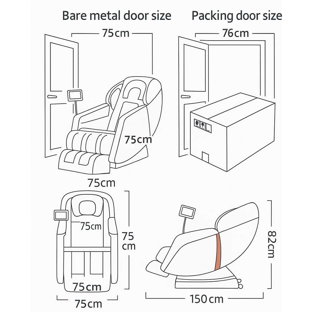 Massagesessel 8D – Zero Gravity und Wärmetherapie – Modell S9