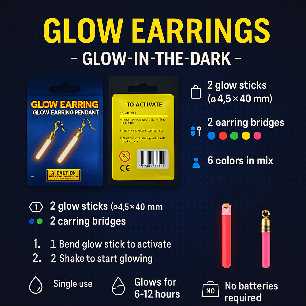 Glow-in-the-dark Ohrringe – Dreh das Licht und die Party auf!