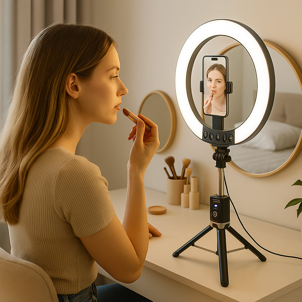 Ring Light mit Fernbedienung & Stativ – 3 Farbtemperaturen – P220-Q