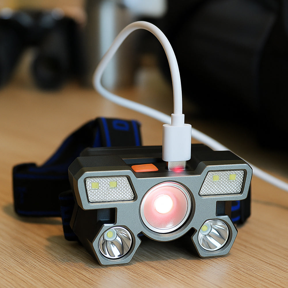 Stirnlampe 300 Lumen, wasserabweisend – 4 Leuchtmodi