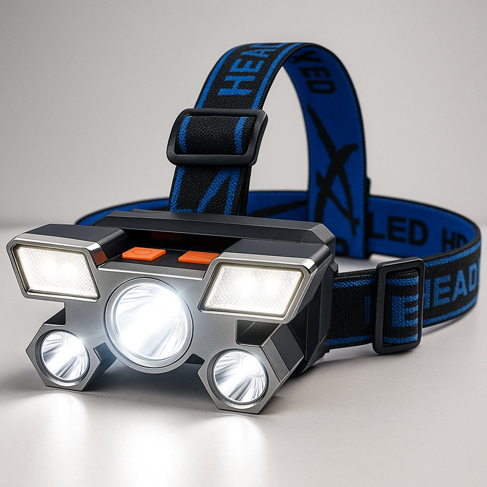 Stirnlampe 300 Lumen, wasserabweisend – 4 Leuchtmodi