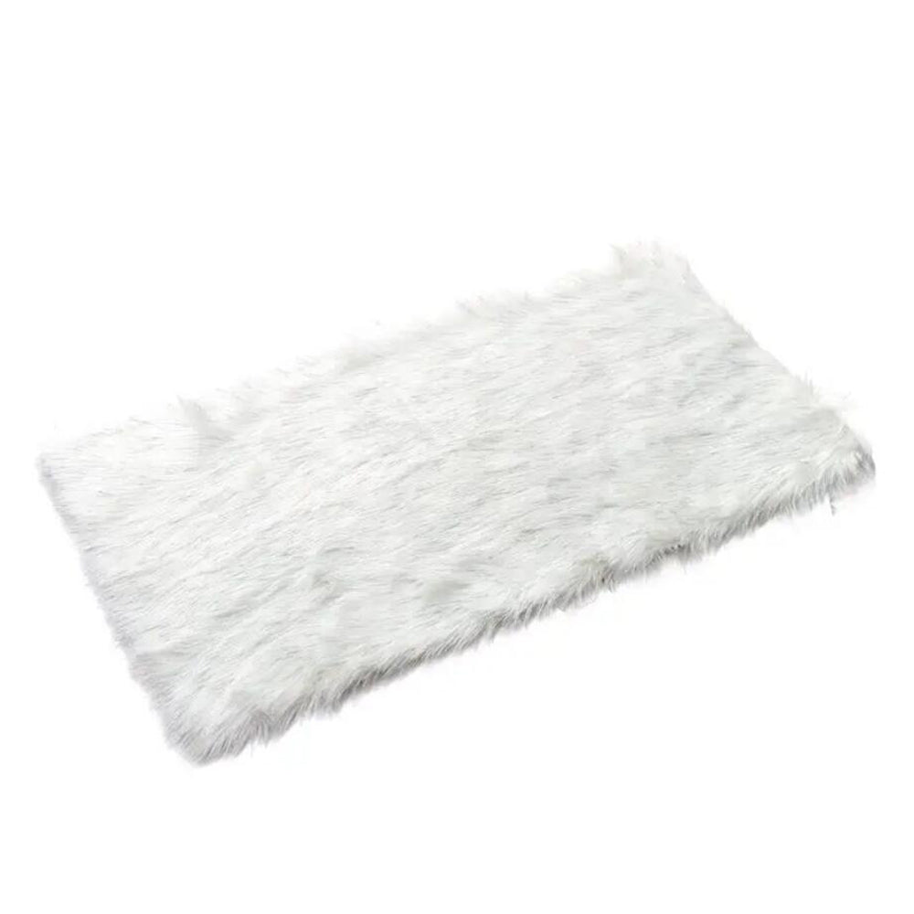 Faux-Fur-Teppich 60 x 90 cm – Weiß