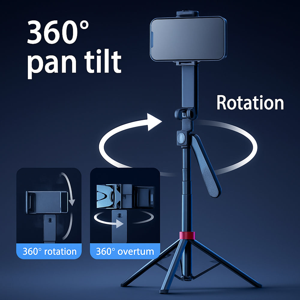 Selfiestick mit intelligenter Gesichtserkennung inkl. Licht - Q185