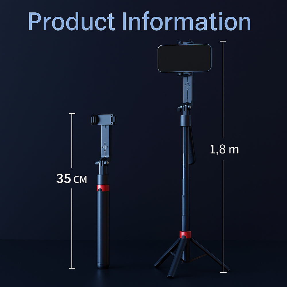 Selfiestick mit intelligenter Gesichtserkennung inkl. Licht - Q185