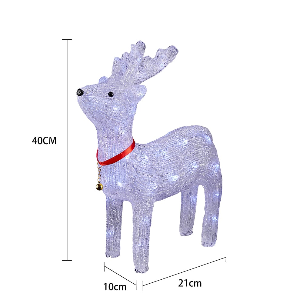 Rentier Akryl - Höhe 40 cm mit LED-Licht