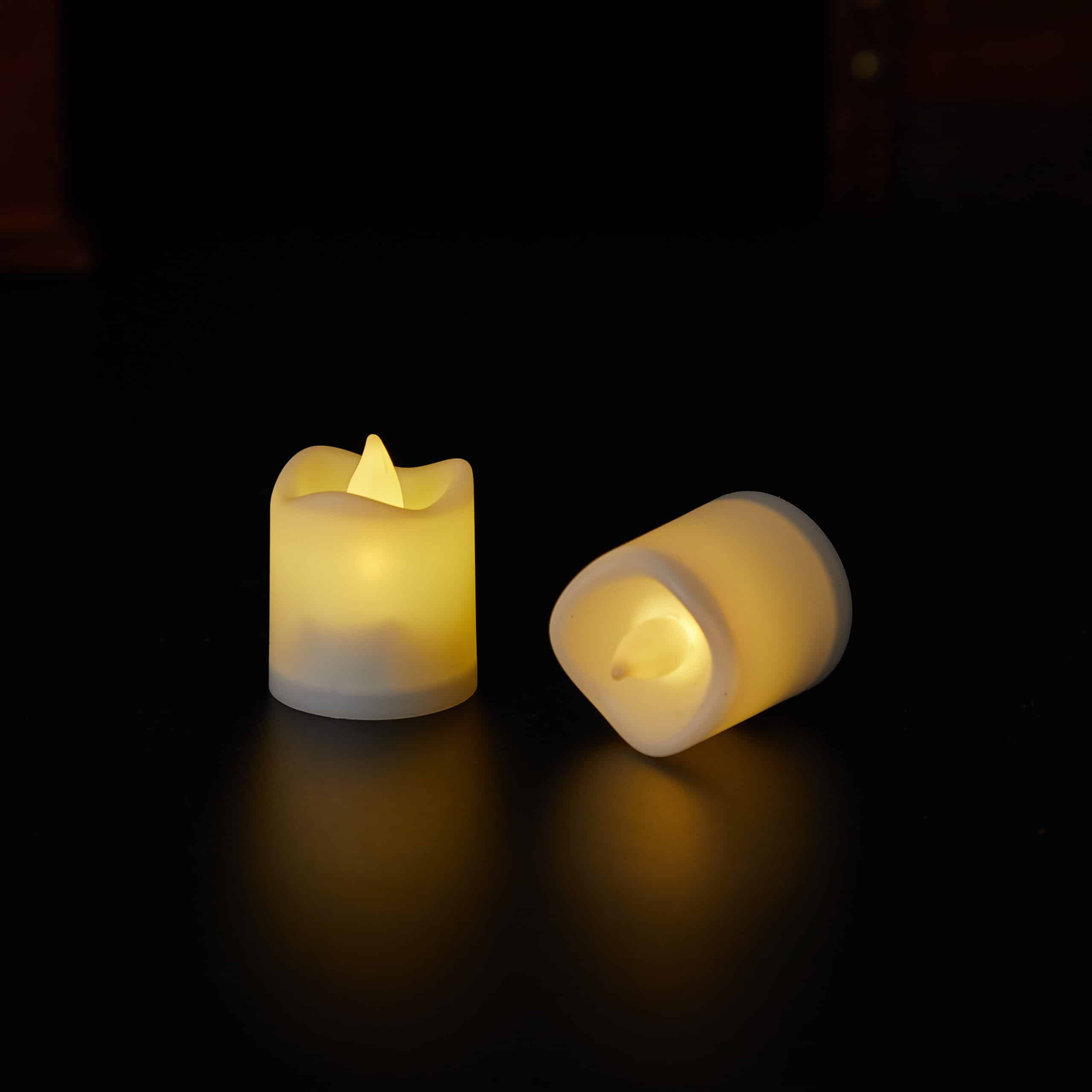 LED-Licht 6er-Pack mit 3D-Flamme - 4,5 cm - Weiß -