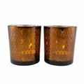 Teelichthalter aus Glas (2 Stk.) Kupfer / schwarz von SIA Home Fashion