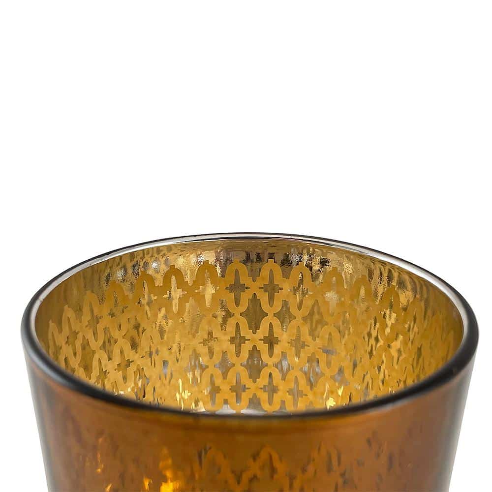 Teelichthalter aus Glas (2 Stk.) Kupfer / schwarz von SIA Home Fashion