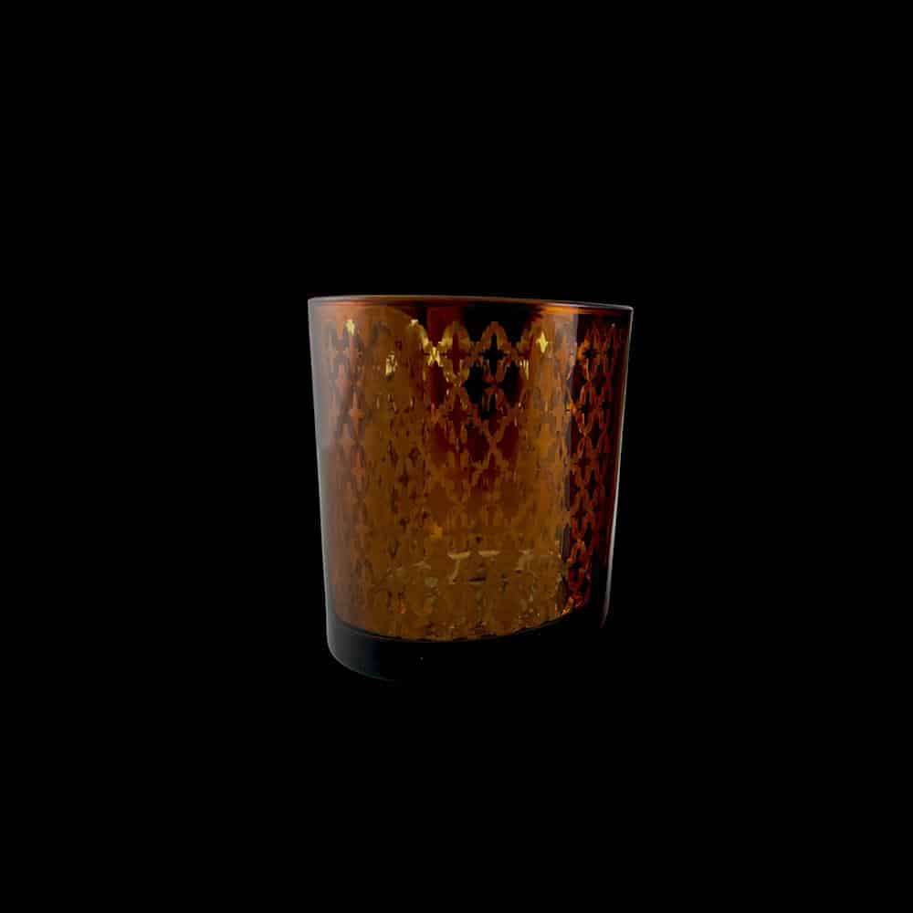 Teelichthalter aus Glas (2 Stk.) Kupfer / schwarz von SIA Home Fashion