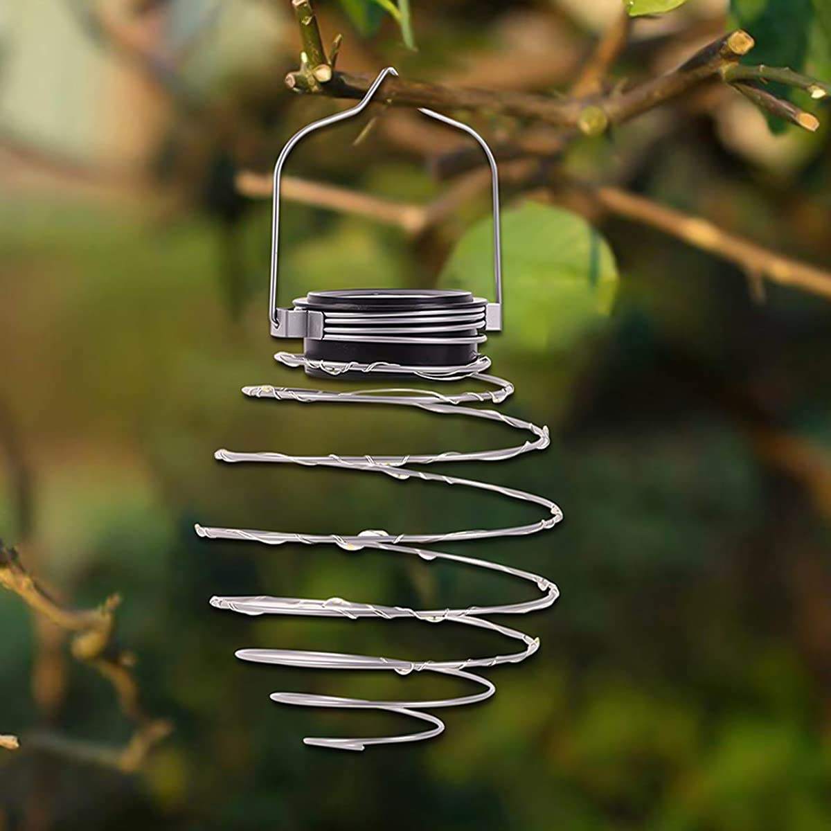 Solar-Spiral-Hängelampe – 16 LEDs mit warmweißem Licht