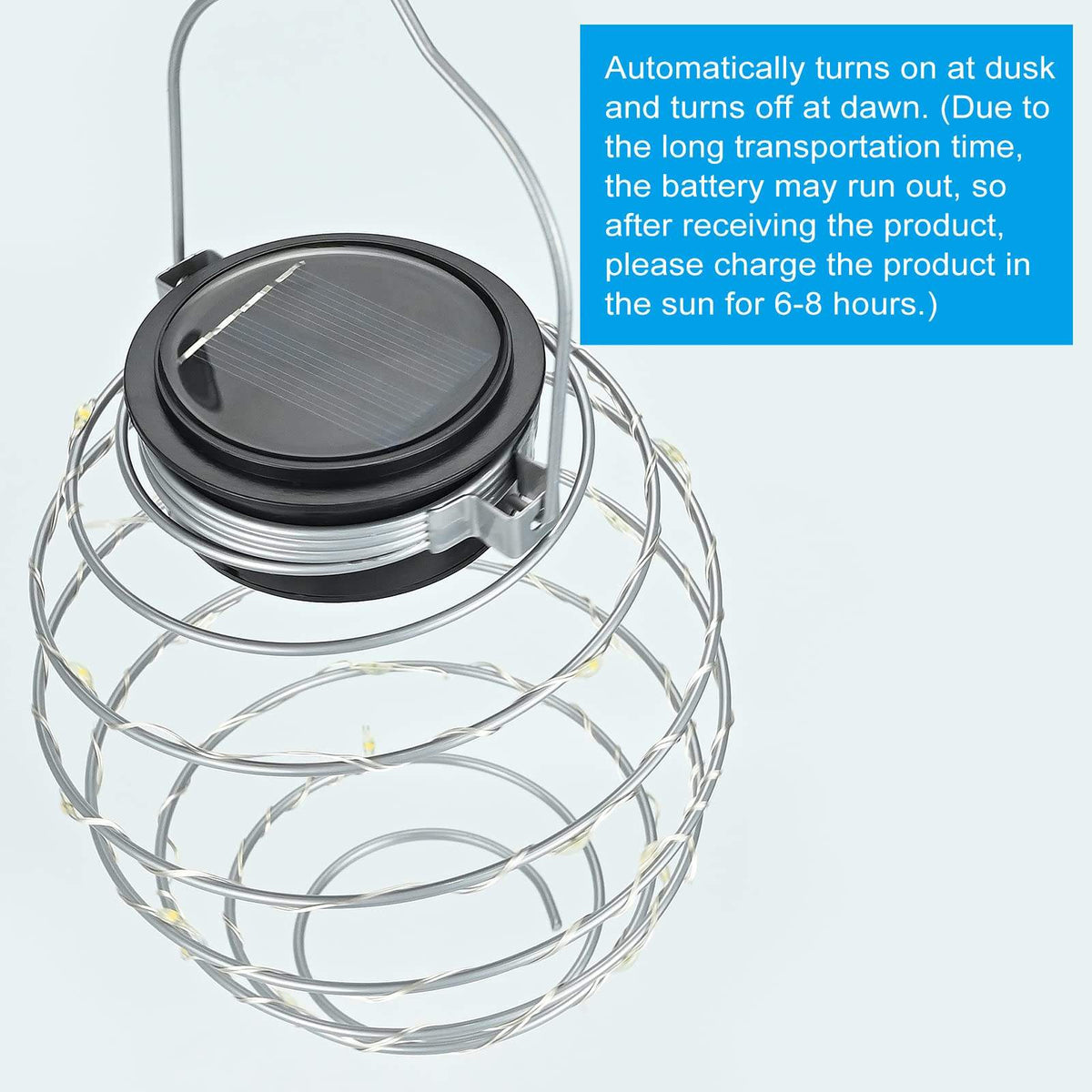 Solar-Spiral-Hängelampe – 16 LEDs mit warmweißem Licht