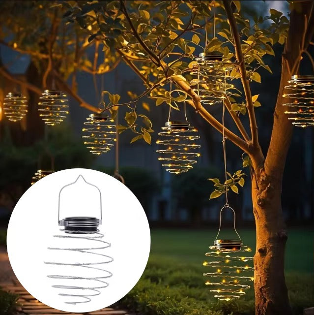 Solar-Spiral-Hängelampe – 16 LEDs mit warmweißem Licht